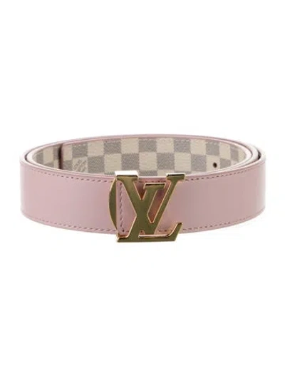 Pre-owned Louis Vuitton 2021 Damier Ebene Pattern Belt In Pink