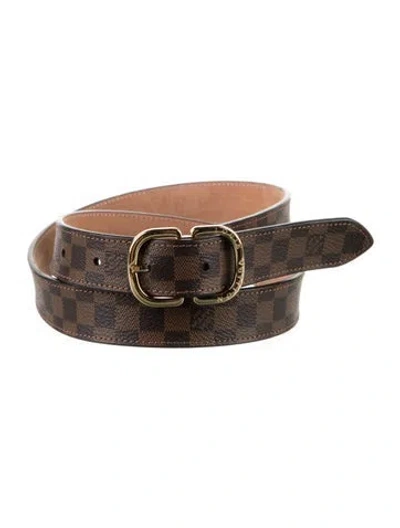 Pre-owned Louis Vuitton 2021 Damier Ebene Pattern Waist Belt In Brown