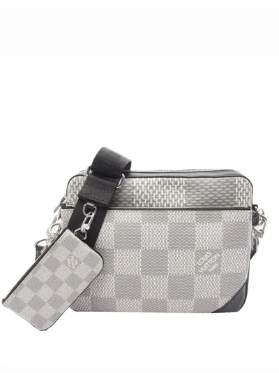Pre-owned Louis Vuitton 2021 Damier Graphite 3d Trio Messenger Crossbody Bag In Gray