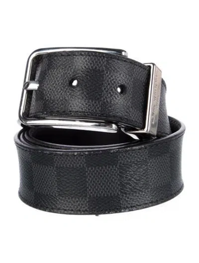 Pre-owned Louis Vuitton 2021 Damier Graphite Pattern Waist Belt In Black