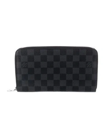 Pre-owned Louis Vuitton 2021 Damier Graphite Pattern Zippy Organizer Wallet In Black