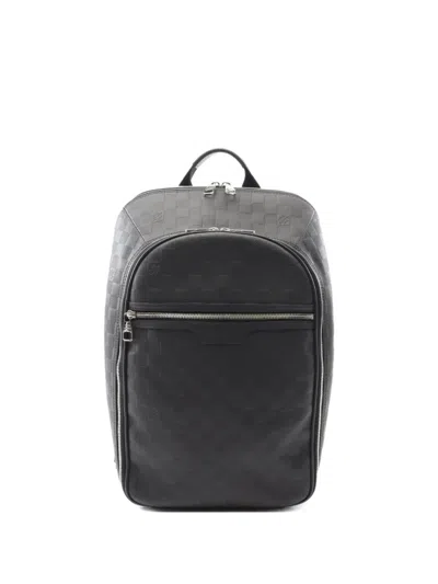 Pre-owned Louis Vuitton 2021 Damier-pattern Rucksack In Black