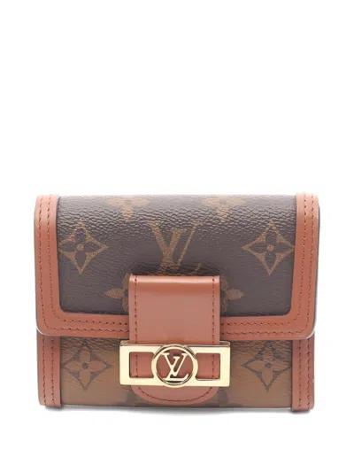 Pre-owned Louis Vuitton 2021 Dauphine Monogram Trifold Wallet In Brown