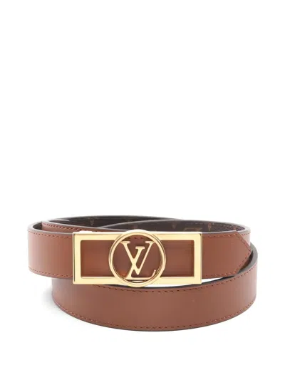 Pre-owned Louis Vuitton 2021 Dauphine Reversible Belt In Neutral