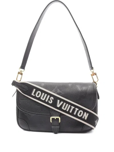 Pre-owned Louis Vuitton 2021 Diane Monogram-empreinte Leather Shoulder Bag In Black