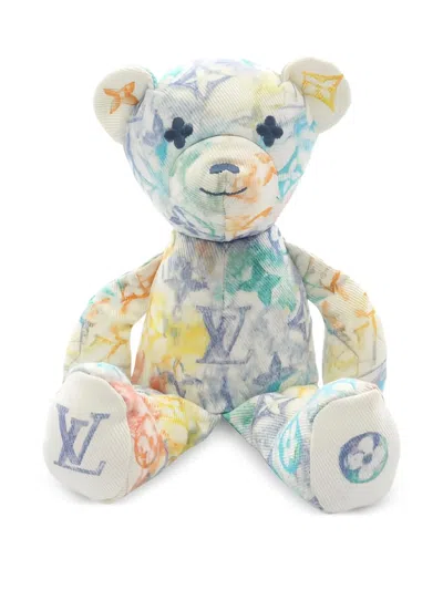 Pre-owned Louis Vuitton 2021 Doudou Louis Monogram Teddy Bear Stuffed Toy In White