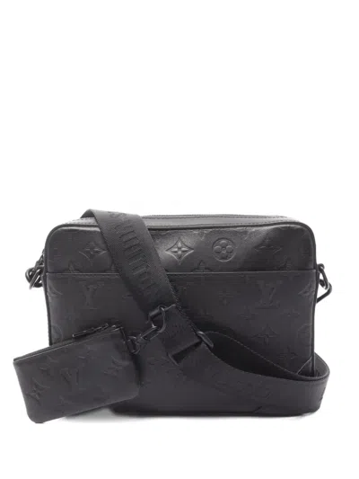 Pre-owned Louis Vuitton 2021 Duo Leather Messenger Bag In Black