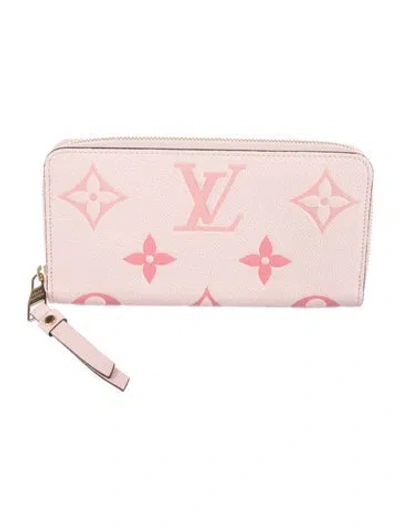 Pre-owned Louis Vuitton 2021 Empreinte Leather Zippy Wallet In Pink
