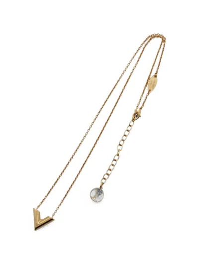 Pre-owned Louis Vuitton 2021 Essential V Lobster-claw-fastening Necklace In Gold