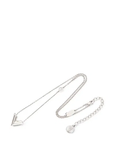 Pre-owned Louis Vuitton 2021 Essential V Necklace In Silver
