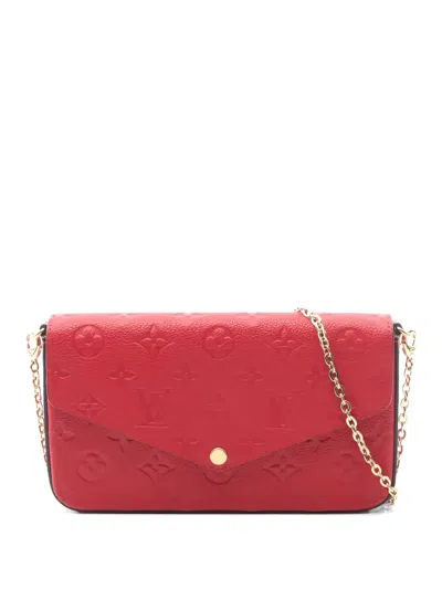 Pre-owned Louis Vuitton 2021 Félicie Clutch Bag In Red
