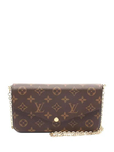 Pre-owned Louis Vuitton 2021 Felicie Monogram Shoulder Bag In Brown