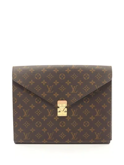 Pre-owned Louis Vuitton 2021 Folder Mark Clutch Bag In Brown