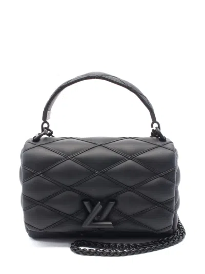 Pre-owned Louis Vuitton 2021 Go-14 Mm Malletage Two-way Handbag In Black