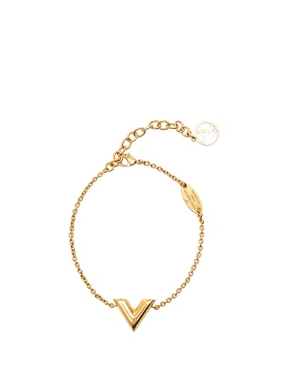 Pre-owned Louis Vuitton 2021 Gold Plated Essential V Bracelet Costume Bracelet