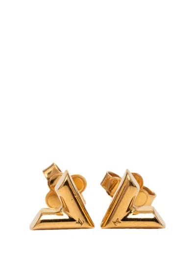 Pre-owned Louis Vuitton 2021 Gold Plated Essential V Stud Earrings Costume Earrings