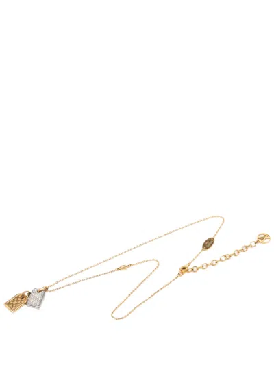 Pre-owned Louis Vuitton 2021 Gold Plated Nanogram Pendant Necklace Costume Necklace