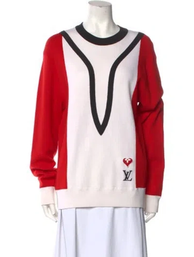 Pre-owned Louis Vuitton 2021 Graphic Print Sweater In Red