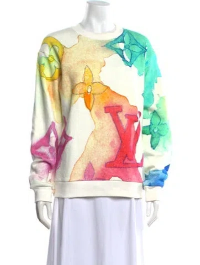 Pre-owned Louis Vuitton 2021 Graphic Print Sweater In White