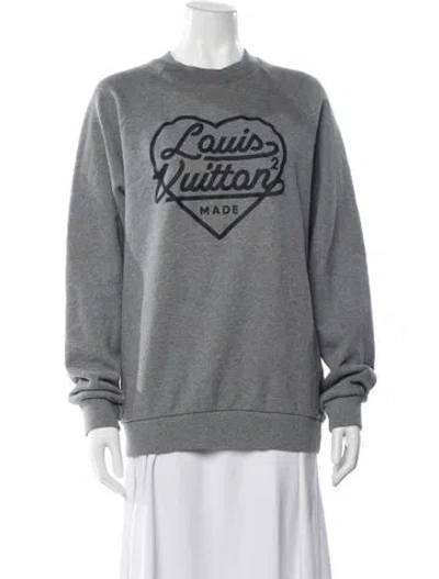 Pre-owned Louis Vuitton 2021 Graphic Print Sweatshirt In Gray