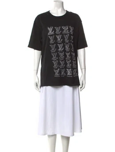 Pre-owned Louis Vuitton 2021 Graphic Print T-shirt In Black