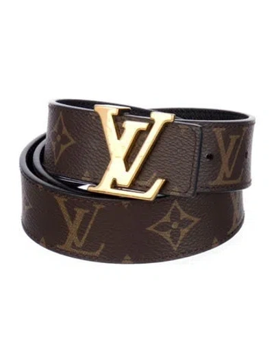 Pre-owned Louis Vuitton 2021 Initiales 30mm Reversible Belt In Brown