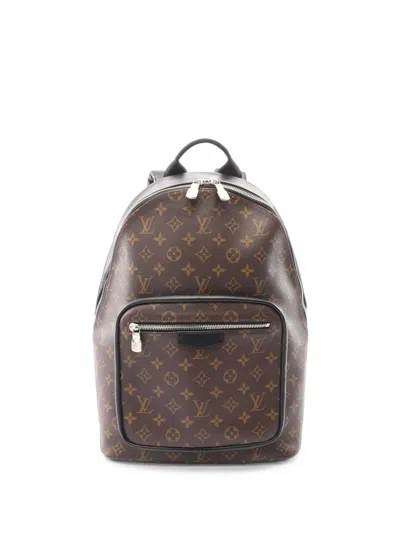 Pre-owned Louis Vuitton 2021 Josh Nv Monogram Macassar Backpack In Brown