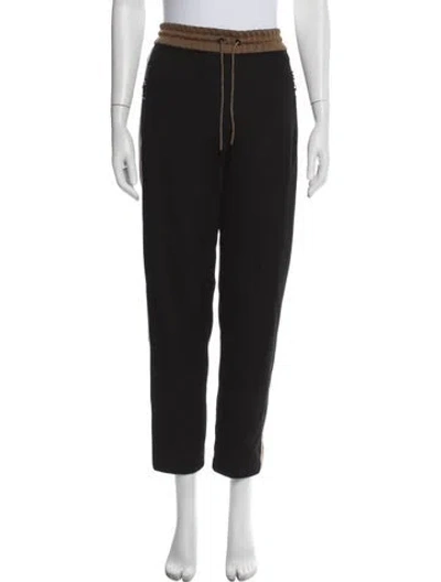 Pre-owned Louis Vuitton 2021 Leather Trim Embellishment Sweatpants In Black