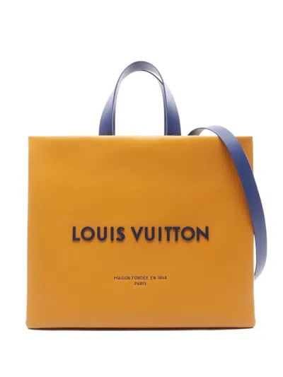Pre-owned Louis Vuitton 2021 Logo-appliqué Tote Bag In Orange