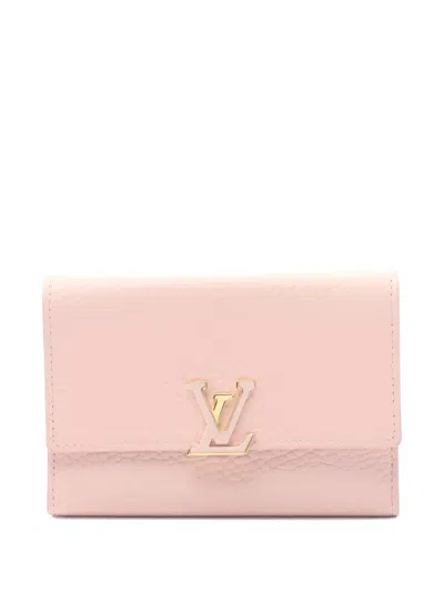 Pre-owned Louis Vuitton 2021 Logo-plaque Trifold Wallet In Pink