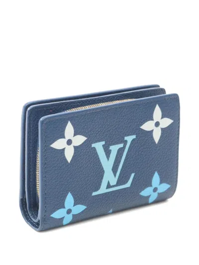 Pre-owned Louis Vuitton 2021 Logo-print Bi-fold Wallet In Blue