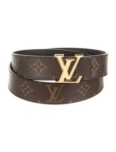 Pre-owned Louis Vuitton 2021 Lv Initiales 30mm Waist Belt In Black