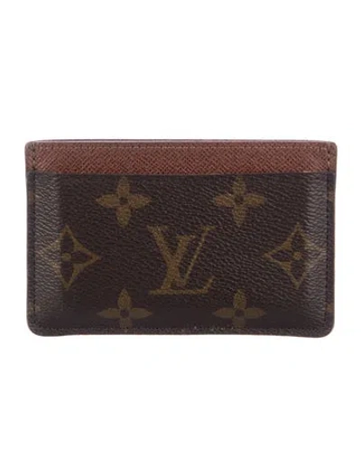 Pre-owned Louis Vuitton 2021 Lv Monogram Card Case In Brown