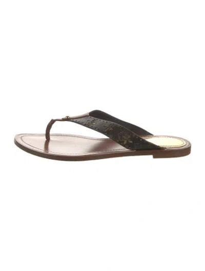 Pre-owned Louis Vuitton 2021 Lv Monogram Flip Flops In Brown