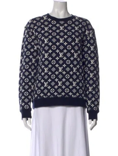 Pre-owned Louis Vuitton 2021 Lv Monogram Sweatshirt In Blue