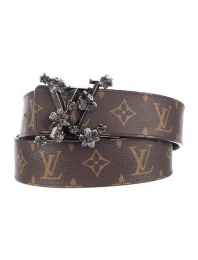 Pre-owned Louis Vuitton 2021 Lv Pyramide Flower 40mm Reversible Belt Kit In Multi