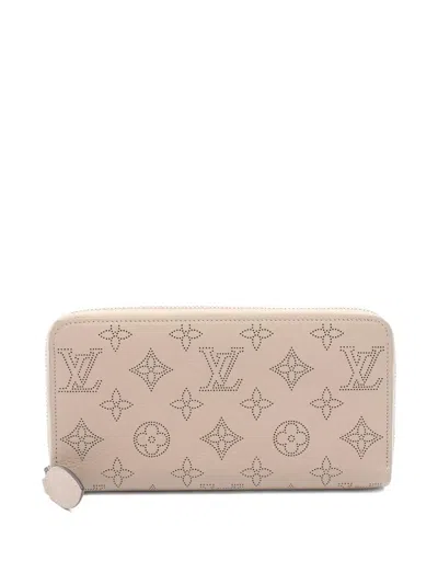 Pre-owned Louis Vuitton 2021 Mahina Galle Perforated-leather Wallet In Neutral