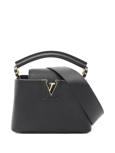 Pre-owned Louis Vuitton 2021 Mini Capucine Leather Handbag In Black
