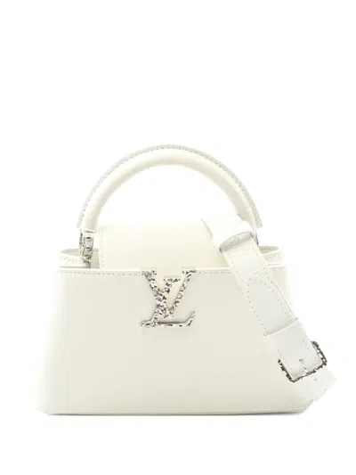 Pre-owned Louis Vuitton 2021 Mini Capucines Tote Bag In White