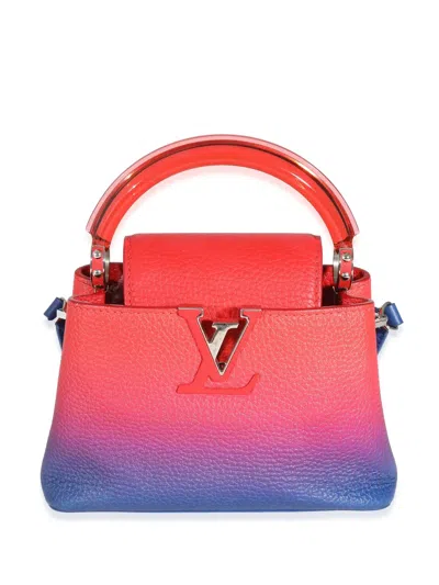Pre-owned Louis Vuitton 2021 Mini Capucines Two-way Handbag In Blue