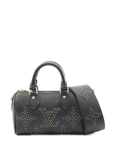 Pre-owned Louis Vuitton 2021 Mini Nano Speedy Tote Bag In Black