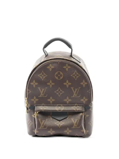 Pre-owned Louis Vuitton 2021 Mini Palm Springs Monogram Backpack In Brown