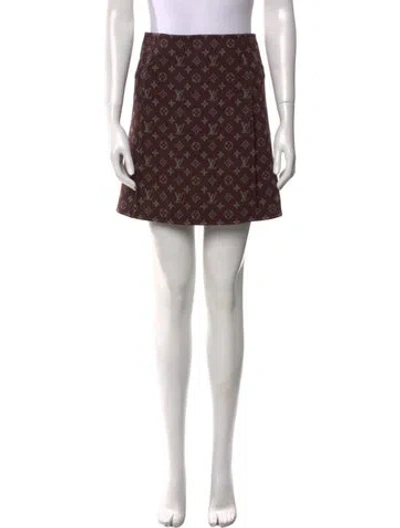 Pre-owned Louis Vuitton 2021 Mini Skirt In Burgundy