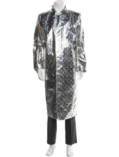 Pre-owned Louis Vuitton 2021 Mirror Rain Parka In Silver