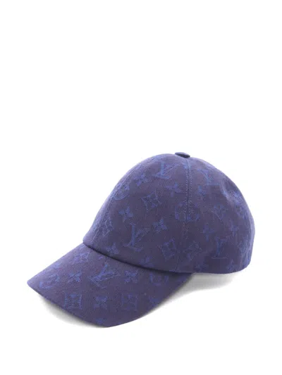 Pre-owned Louis Vuitton 2021 Monogram Cap In Blue