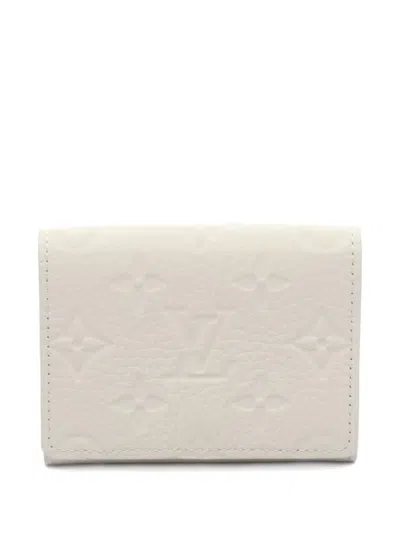 Pre-owned Louis Vuitton 2021 Monogram-debossed Wallet In White