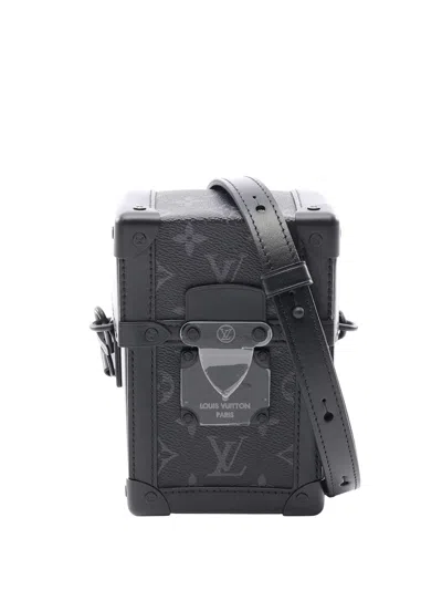 Pre-owned Louis Vuitton 2021 Monogram Eclipse Vertical Trunk Wearable Wallet Crossbody Bag In Black