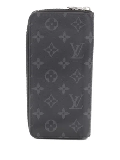Pre-owned Louis Vuitton 2021 Monogram Eclipse Zipper Wallet In Black