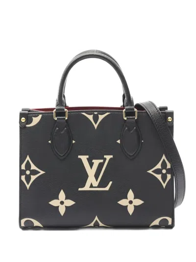 Pre-owned Louis Vuitton 2021 Monogram Empreinte On-the-go Pm Tote Bag In Black