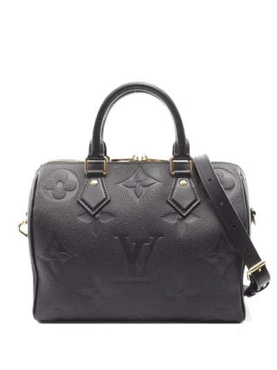 Pre-owned Louis Vuitton 2021 Monogram Empreinte Speedy Handbag In Black